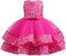 Miipat Bébé Fille Robe Bambin Princesse Tulle Sequins sans Manches Formelle Fleur Fille Robe pour La Fête Anniversaire Mariage Rose Rouge 100 2-3 Ans