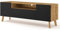 Deconation Meuble TV Luxi avec 3 Portes + 1 Niches - Noir Et Beige - L 160 X P 42 X H 51 Cm
