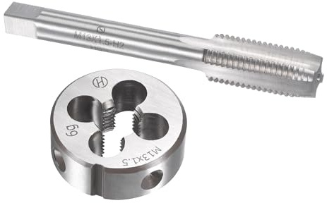 TA-VIGOR M13 x 1,5 mm metrisches Gewindeschneider-Set, Maschinengewindebohrer mit rundem Gewindeschneider, robustes Gewindebohrer- und Schneideisen-Set für Heimwerker, Reparatur, Schneiden von Außen
