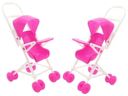 SUPVOX 2 Stück Puppenwagen Realistische Simulation für Dekorieren von Puppenhäusern Stabil und Kompakt für Kreatives und Hand Augen Koordination