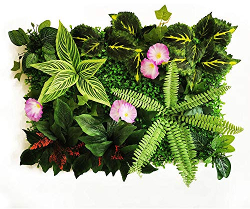 Dunkelgraue Kunstrasenplatte – Kunstrasen-Wanddekoration für drinnen und draußen, Trauben-Hintergrund für Morning Glory, perfekt für Heimdekoration und Gartengestaltung