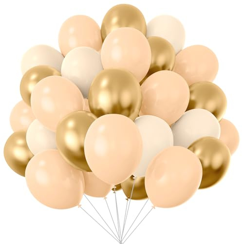 Ballons en latex rose doré blanc, 67 ballons neutres de 30 cm en latex pour fête bohème, anniversaire, mariage, fête prénatale, décoration de fête prénuptiale