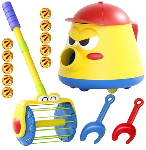 Lawnrden Kids Push Toy, Ball Vacuum Toy 360° Roating Kids Vacuum Cleaner Set with Push Walker, Whirl Bell Ball and Spade for 3+ No Battery Set1