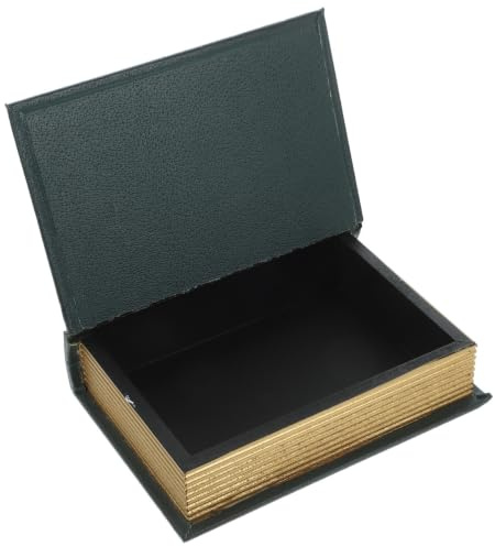 Dichteplatte Vintage Grün aus Buch Europäisches Ornament Leder Tisch | Dekoration für Wohnräume, Realistisch Verarbeitet, Robust und Detailreich, als Foto Requisite Einsetzbar