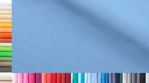 Bündchenstoff XXL als Meterware|doppelt: 75cm breit|einfach: 150cm breit|Farbe: 36 Himmelblau|1m lang|96% Baumwolle, 4% Elasthan|Jersey|1buy3|Grundpreis pro qm: € 10,66