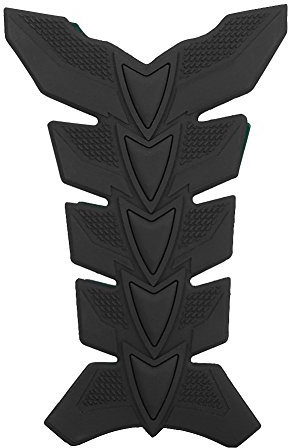 Qiilu Aufkleber Tank, 3D Gel Öl Gas Tank Pad Fisch Knochen Schutz Aufkleber Pad Dekor(Schwarz)