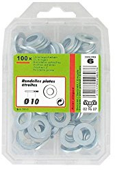 VYNEX Schmale Unterlegscheibe, D: 10 mm, 100 Stück, grau, one Size
