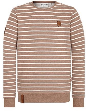 Naketano Herren Pullover Locker Casual Dünschiss Kotze Melange Gestreift Langarm Rundhalsausschnitt Standardlänge Herbst Winter Baumwolle/80% Polyester/20% Pull-on