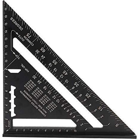 12 inch Aluminiumlegierung Dreieck-Winkelmesser, Oxidation Dach Dreieck Winkel Winkelmesser, Quadrat Winkelmesser, Metrisch Dreieck Herrscher, für Dachdecker,