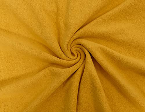 Sweatshirtstoff mit Teddystoff Optik (Senf) als Meterware zum Nähen, 50 cm