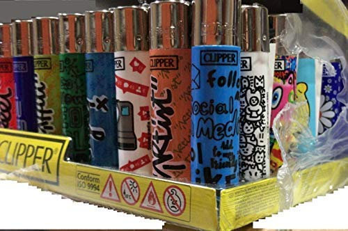 Clipper ITDSTORE Feuerzeuge, groß, gemischt, in verschiedenen Grafiken (24)