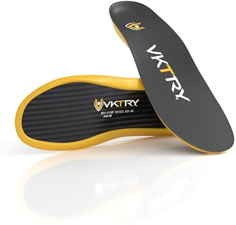 VKTRY Goldfarbene Kohlefaser-Performance-Einlegesohlen – nicht gestollte Schuhe, individuelle Einsätze – Basketball, Volleyball und mehr, schnelles Laufen, hoch springen, weich landen, unterstützt
