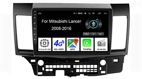 Android Auto Stereo GPS Navigation Poste Auto GPS Für Mitsubishi Lancer 2008-2016 Auto Zubehör Einfügen und verwenden Unterstützt Auto Radio/Multimedia/Bluetooth Lenkradsteuerung,8 Cores 4G64G