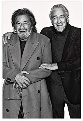Schauspieler Al Pacino und Robert De Niro 1 Leinwand-Poster, Wandkunst, Dekor, Bild, Gemälde für Wohnzimmer, Schlafzimmer, Dekoration, ungerahmt: 40 x 60 cm