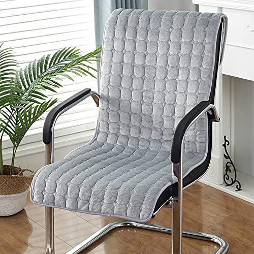 High Back Patio Chair Cushion,Washable Gaming Chair Back Rest Cushion For Home Office Chair,COMFORT Plush Seat Cushion,Replacement Mat,One-piece Non Slip Chair Pads With Ties-Light gray 45 * 45cm
