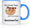 Print-Klex Tasse mit Namen und Anti Stress Motiv Bedruckt Namentasse Namensbecher mit Anti Stress Motiv Geschenktasse Weiß/Blau Kaffeebecher Spruchtasse Keramik mit Druck 330ml Tasse mit Text