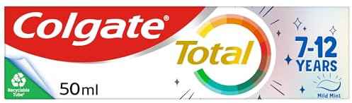 COLGATE Total 7-12 Years Mild Mint Toothpaste for Kids, 50ml - Sugar Acid Shield - Protects Against Cavities - Superior Protection for Their Whole Mouth*