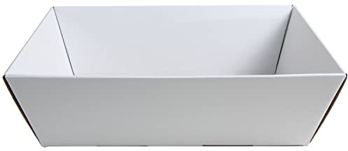 10 x PresentFill® Präsentkorb Diamant Weiß leer ohne Inhalt - Geschenkkorb aus umweltfreundlichen 100% Recycling Karton Wellpappe - rechteckig - in verschiedenen Farben - Made in Germany