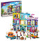 LEGO 41704 Friends Wohnblock in Heartlake City mit Friseursalon und Café, Puppenhaus mit 7 Minipuppen, Hausmodell mit Wohngebäuden, Kinderspielzeug