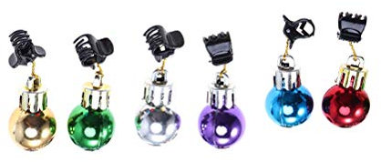 6 Stück tragbarer Clip Bartglanz Weihnachtskugel Weihnachtsschmuck Bartschmuck Weihnachtsbart Weihnachtsmann Bartclips (zufälliger Stil)