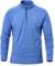 YSENTO Mens 1/4 Zip Long Sleeve Running Tops Lightweight Golf Sport Jogging Quick Dry Tops Shirts(Dark Blue,S)
