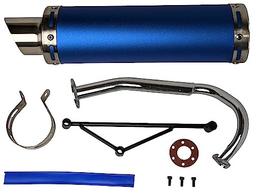 RedCap Silencieux d'échappement haute performance pour scooter GY6 50cc cyclomoteur TaoTao Jonway Kymco 139QMB (bleu)