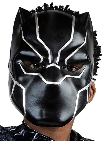 Jazwares Black Panther Demi-masque de super-héros pour enfant – Wakanda's Warrior Hero