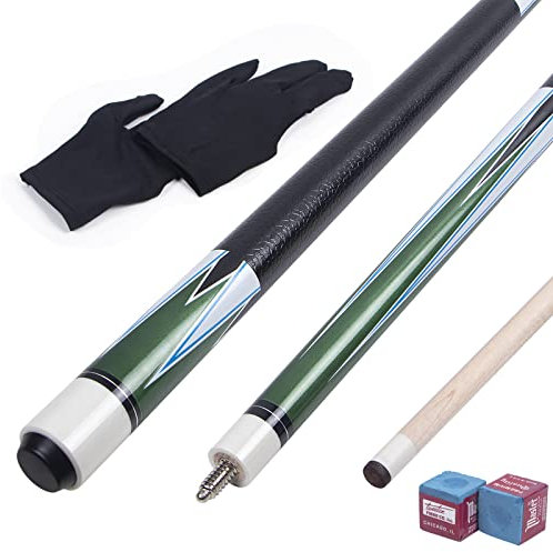 Horse Billard Queue, 58 21oz Hardwood Pool Cue Sticks 13mm Spitzen für Billard Tisch Sport(Dunkelgrün)