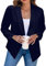 YMING Femmes Léger Costume sans Manches Veste De Costume Élégant Veste Revers Veste Marine M