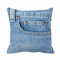 Kopfkissenbezug Blaue Niettasche Auf Jeans-Segeltuch-Denim-Kleidungsstückmaterial Kissenbezug Gemütliche Sofakissen Bezug Moderne Kissenbezüge Für Kissen Couch 45X45Cm