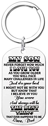 Schlüsselanhänger Ringe Edelstahl, Schlüsselanhänger Personalisiert Gravur GravurMy Soni Love You...Dad Schlüsselanhänger Silber 1 Pcs