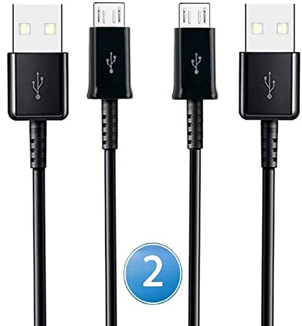 ino 2 Stück 100 cm Micro-USB Kabel kompatibel mit Samsung Galaxy A10 M10 A10s A3 A5 A7 2018 S7 S7 Edge S6 Edge Plus S6 S5 S4 S3 A6 A6+ J8 J7 J6 J6+ J5 J4 J4+ J3 J2 J1 Daten-Lade-Handykabel