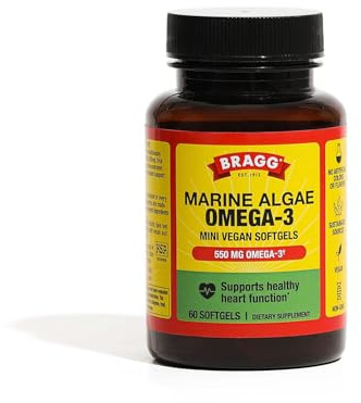 Bragg Marine Algae Omega-3 Capsules DHA & EPA - 90 Vegan Mini Softgels