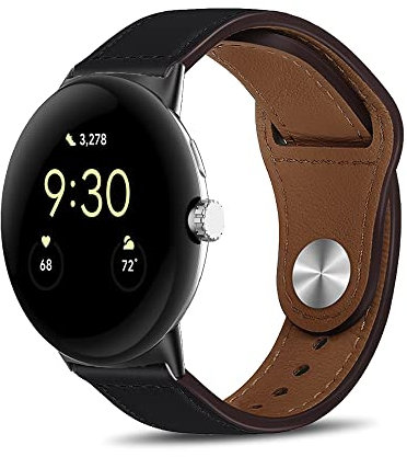 KoGiio Armband Kompatibel mit Google Pixel Watch 3 41mm / Google Pixel Watch 2/ Google Pixel Watch, Damen Herren Hochwertiges Leder Uhrenarmbänder, Metallschnalle Ersatzarmband