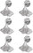MOROBOR Ginkgo Leaf Shape Knob Handles, 6pcs Silvery Drop Pendant Pull Handle,Hardware Drawer Single Hole Handle for Wardrobe Cupboard Closets Cupboard