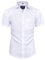 siliteelon Mens White Shirts Short Sleeve Stretch Dress Regular Fit Casual Business Summer Shirt with Pocket XL