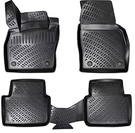 fussmattenprofi.com 3D Gummimatten Set für Skoda Scala Baujahr ab 2019 | Extra Hoher 5cm Rand Allwetter Auto Fussmatten I TPE Geruchlos rutschfest Fußmatten Zubehör