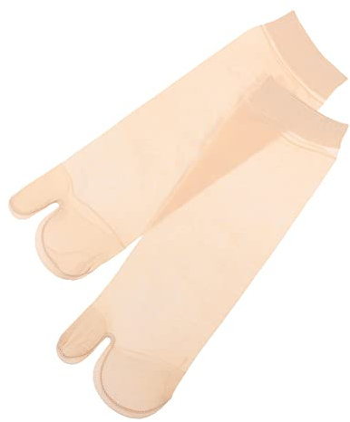 10 Paar Zwei Zehensocken aus Nylon, Beige, Knöchelhoch für Erwachsene