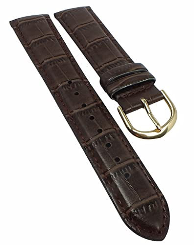 Casio Herren Ersatzband 20mm braun Leder Krokoprägung MTP-VS01GL-9B