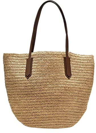 Luckxing Strohtasche Korbtasche, Damen Gewebte Tasche Strandtasche Stroh Sommer Umhängetaschen Handgemachte Schultertaschen Mit Reißverschluss Strohtaschen Böhmische Handgewebt Für Reisen