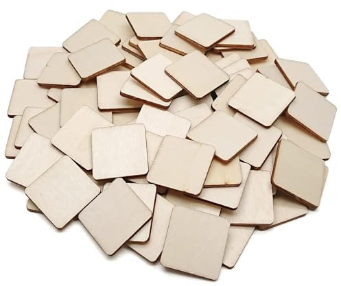 Holzscheiben, Runde Holzscheibe, für Dekoration, Untersetzer, Handwerke, Bemalen, DIY (Quadrat, 5CM-50PACK)