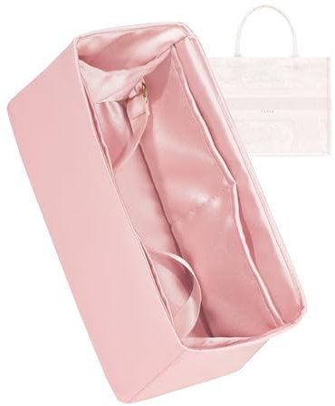 ZYZii Seiden-Geldbörsen-Organizer für Dior-Buch-Tragetasche, Mini/S/M/L, Einsatztasche in Tasche, Luxus-Handtaschen-Tragetasche, Futtertasche, Shapers (Größe M, Kaugummi)