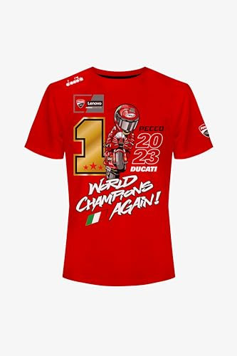 63 Bagnaia T-Shirt de célébration du Monde 2023,L,Rouge