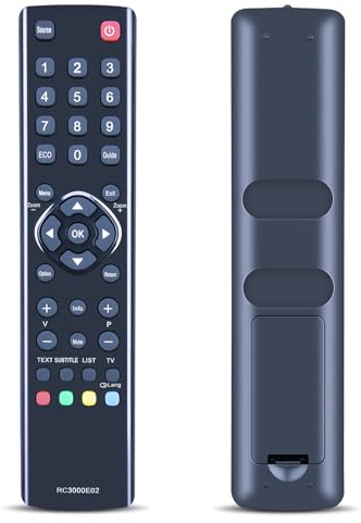 GOUYESHO RC3000E02 - Mando a Distancia de Repuesto 40FT2253 48FA3203 55FT5643 24FW4325 32FU5253 32HZ5233 32HW3324 40FS524 6 6 40F W3253 55FU4224 43 24 FW4323 32FS3246C Compatible con Thomson LCD LED