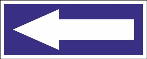 M-ITALY CARTELLO SEGNALETICO UNI - Freccia di direzione sfondo blu - Adesivo Extra Resistente, Pannello in Forex, Pannello In Alluminio (60x25, Plastica)