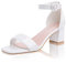 Hitmars Sandali Donna con Tacco Estivi Scarpe Cinturino Alla Caviglia Fibbia Punta Aperta Eleganti Cerimonia Bianco Taglia 39 EU
