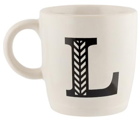 FabFinds Hugga Mug with Initials Classic Ceramic Mug Large Gift Coffee Cups 330ml (L)