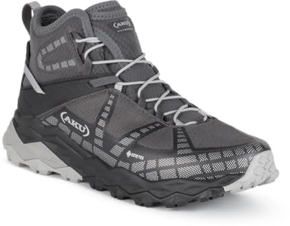 AKU Flyrock Mid GTX Scarpa da Trekking Uomo 695 (Black/Silver, Sistema Taglie Calzature EU, Adulto, Uomo, Numero, Media, 44.5)