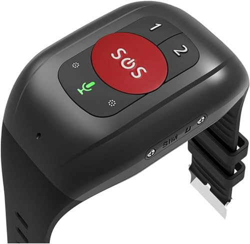 GPS-Tracker für Senioren, Smartwatch mit Fallerkennung, Schnellanruf, Medikamentenerinnerung, Sprachsprechanlage, Körpertemperaturüberwachung, SOS-Taste, Autismus, Spec