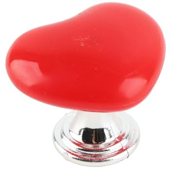 WPKD BLUEIY WC Tank Taste,Flush Toiletten Wassertank Drucktasten,Liebe Herz geformte Kunststoff WC-Tank Knopf Ersatz,Zubehörgriff Herz geformte WC-Presse-Werkzeug für Frauen Langer Nagel (Rot)